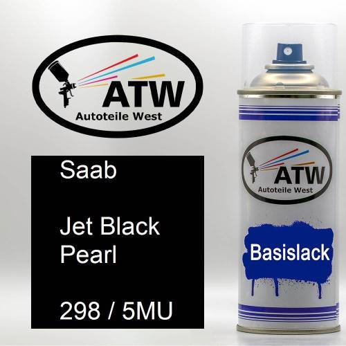 Saab, Jet Black Pearl, 298 / 5MU: 400ml Sprühdose, von ATW Autoteile West.